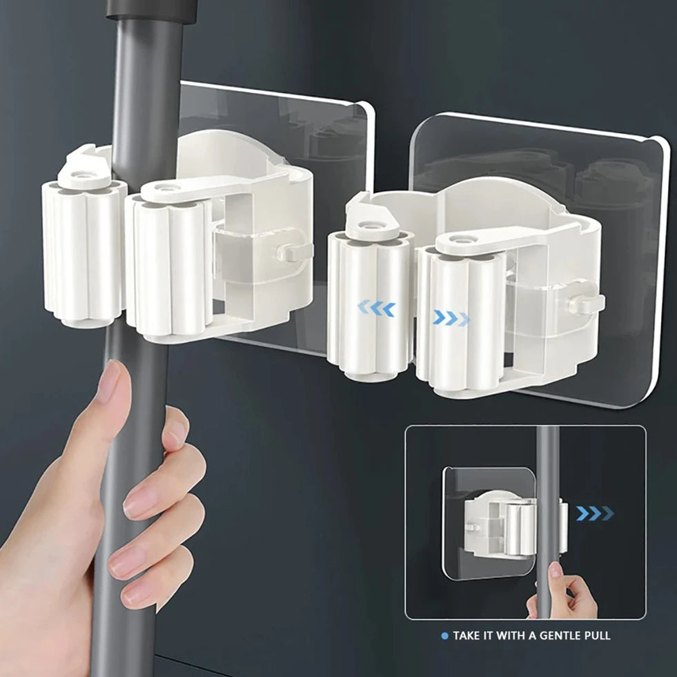 Adhesive Wall Hanging Hook - Mop and Broom Organizer