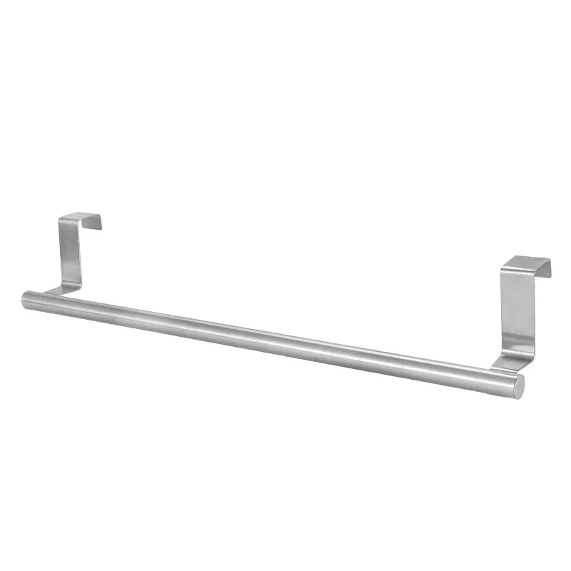 Kitchen Cabinet Door Towel Bar Stainless Steel Door Back Towel Hanging Holder Bathroom Punch-free Towels Hooks Home Organizer