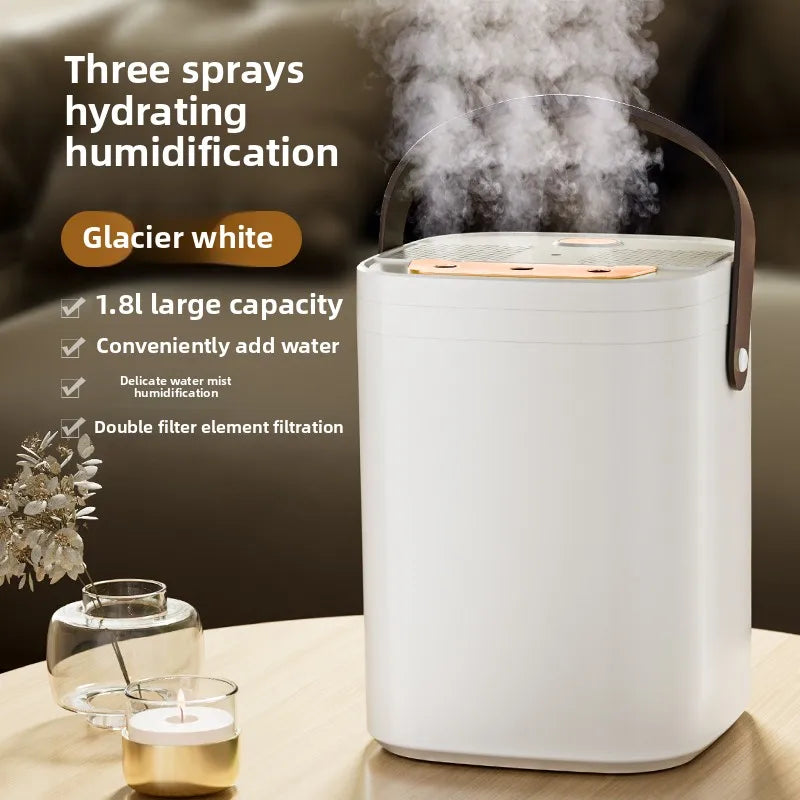 Three Nozzle Night Light Humidifier 1.8L Large Capacity Dual Filter Aromatherapy Machine USB Silent Timed Shutdown Bedroom Car