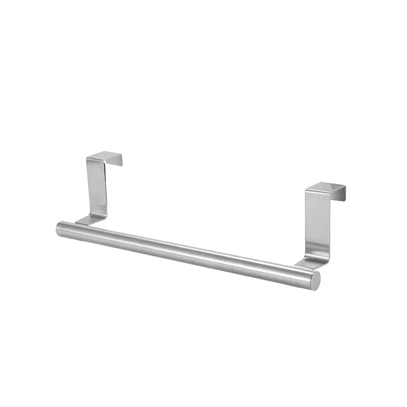 Kitchen Cabinet Door Towel Bar Stainless Steel Door Back Towel Hanging Holder Bathroom Punch-free Towels Hooks Home Organizer