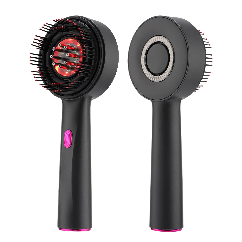 Scalp Massage Comb 630nm LED Red Light Electric Vibration Head Massager Scalp Oil Applicator Nourish Hair Care Brush Relaxation