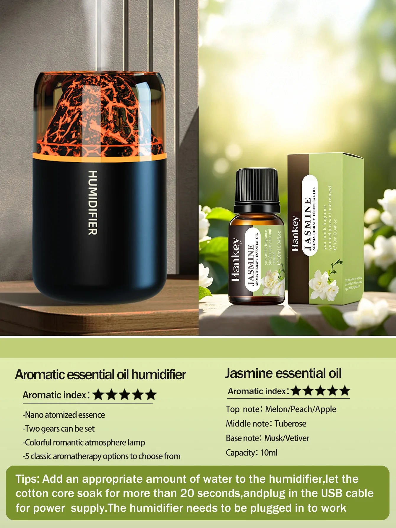 Volcanic Mist Humidifier & Aromatherapy Diffuser
